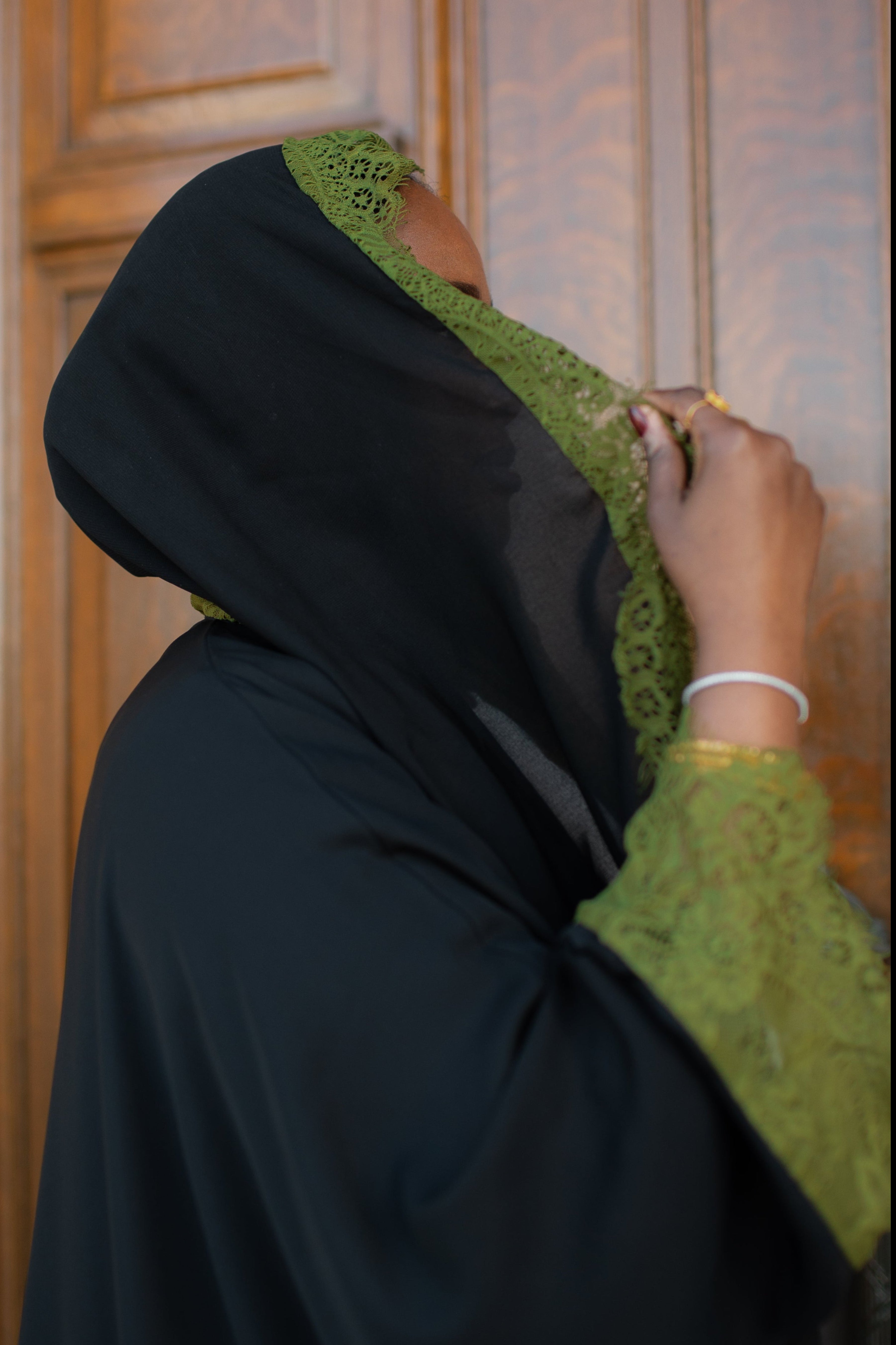 Green Lace Abaya