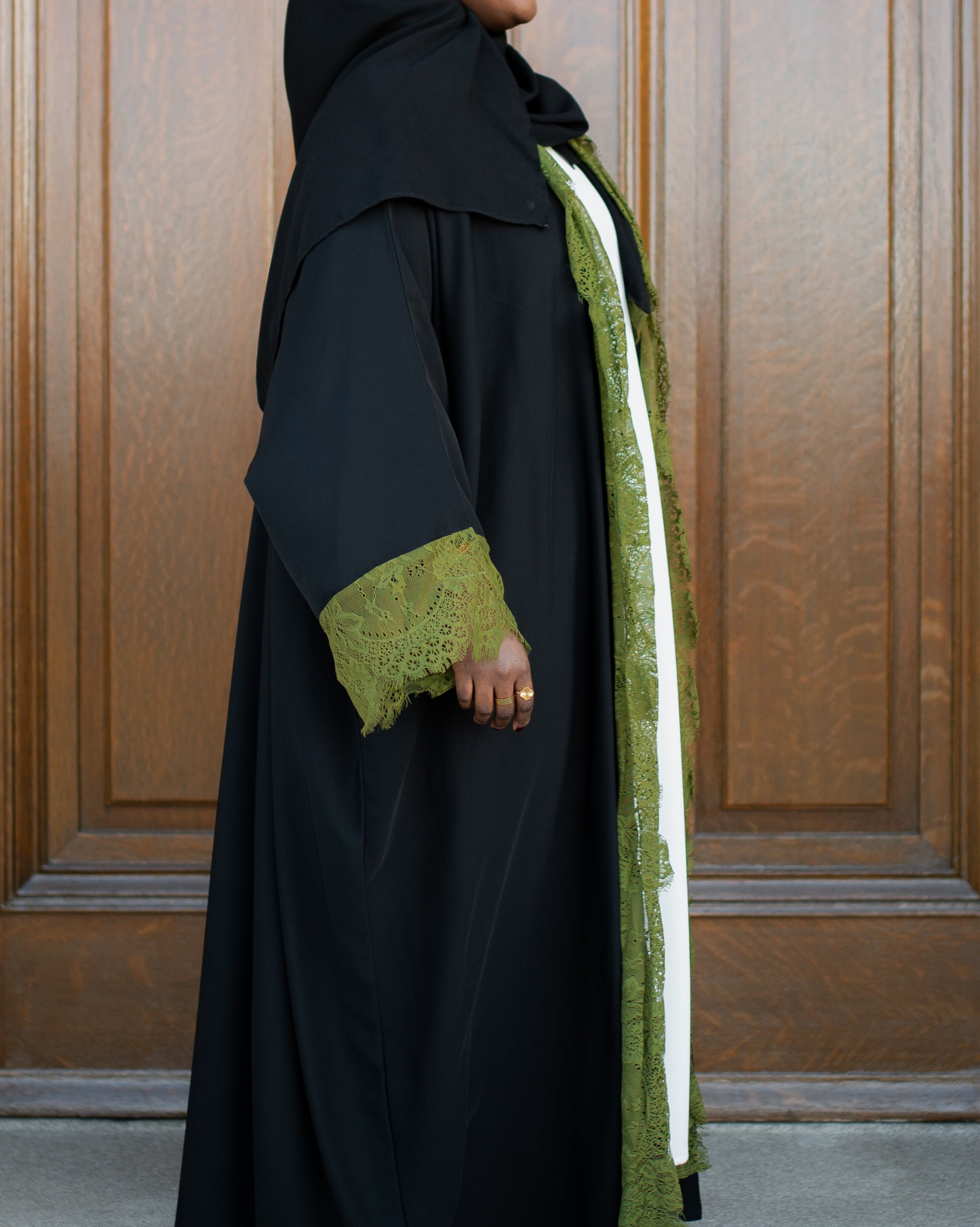 Green Lace Abaya