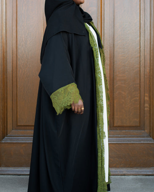 Green Lace Abaya