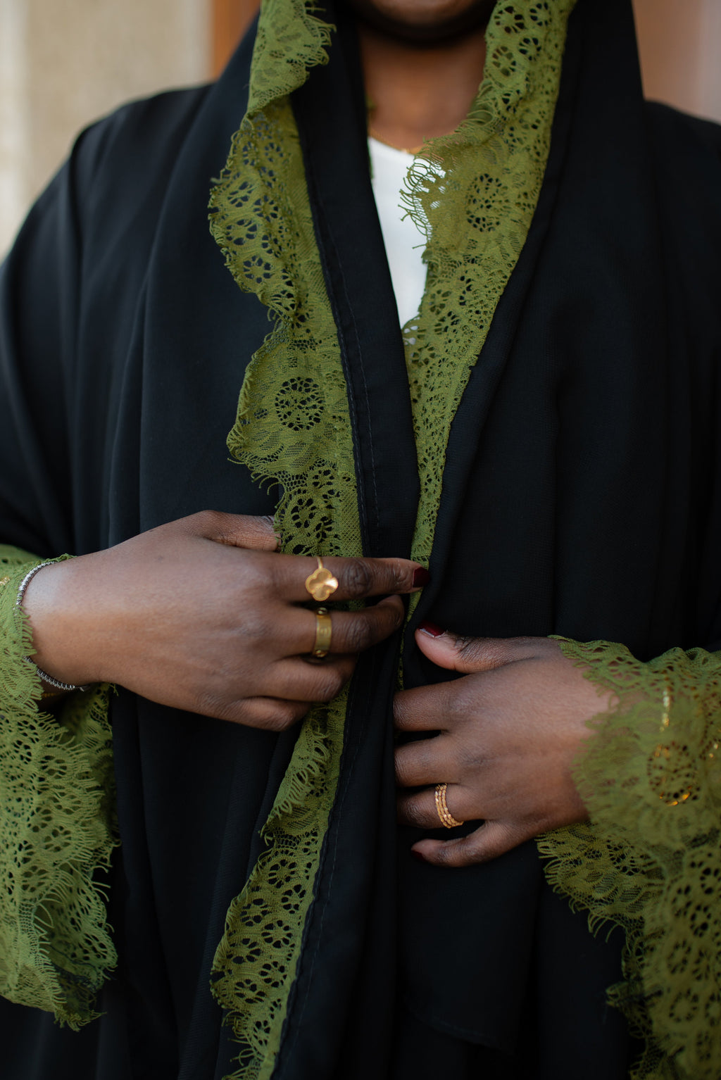 Green Lace Abaya